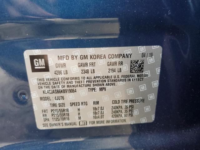 KL4CJASB6KB919064 - 2019 BUICK ENCORE PREFERRED Көк фото 13