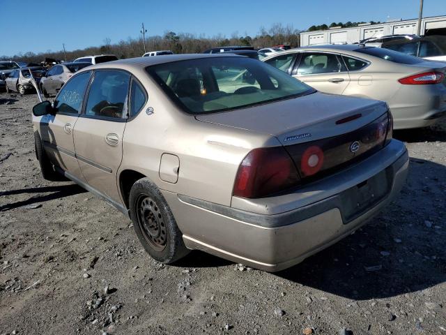 2G1WF52EX19201435 - 2001 CHEVROLET IMPALA BEIGE photo 2