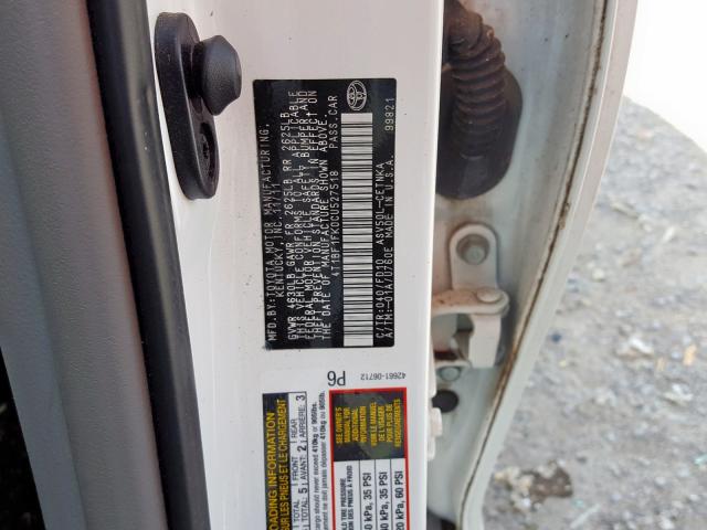 4T1BF1FK0CU527518 - 2012 TOYOTA CAMRY BASE  photo 10