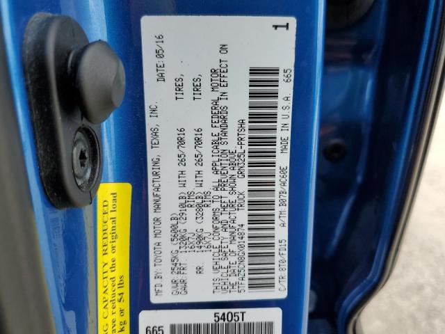 5TFAZ5CN8GX014874 - 2016 TOYOTA TACOMA DOUBLE CAB 蓝色 照片 13