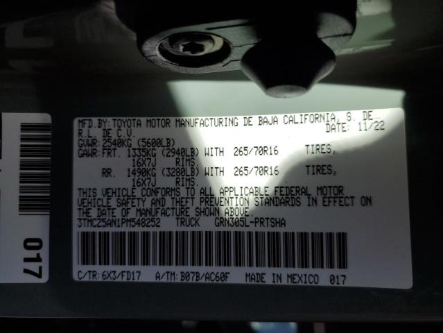 3TMCZ5AN1PM548252 - 2023 TOYOTA TACOMA DOUBLE CAB 灰色 照片 12