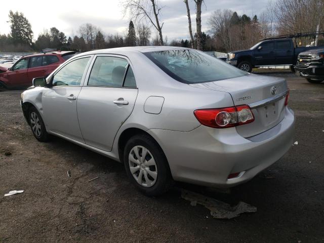 5YFBU4EE6DP220912 - 2013 TOYOTA COROLLA BASE SILVER photo 2