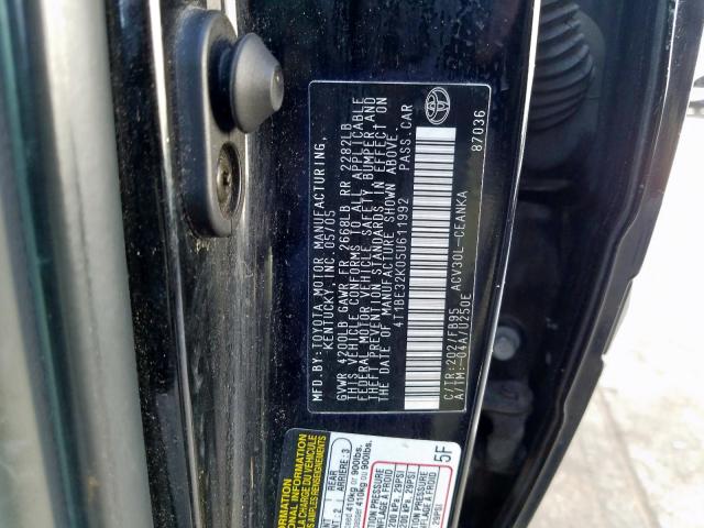4T1BE32K05U611992 - 2005 TOYOTA CAMRY LE  photo 10