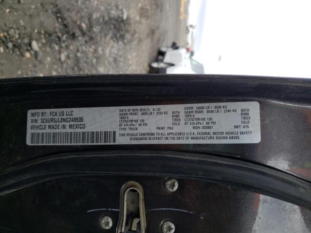 3C6UR5JL8NG248505 - 2022 RAM 2500 BIG HORN/LONE STAR GRAY photo 13