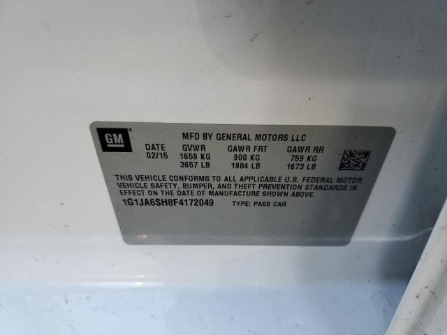 1G1JA6SH8F4172049 - 2015 CHEVROLET SONIC LS 白色 照片 12