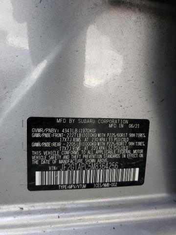 JF2GTAPC5M8364256 - 2021 SUBARU CROSSTREK PREMIUM 银色 照片 12