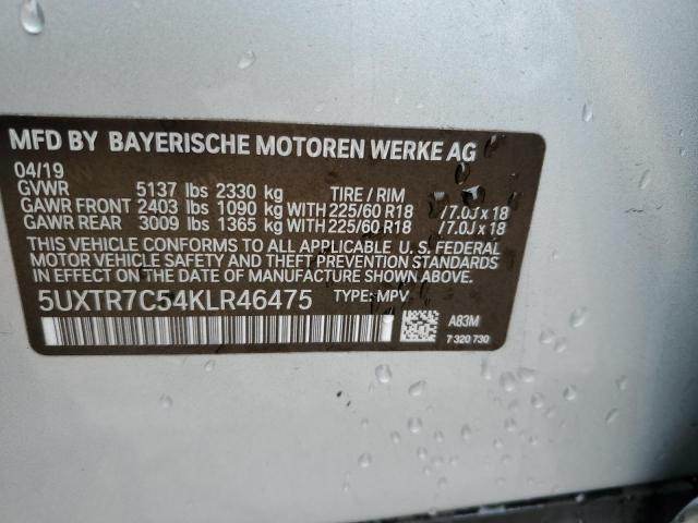 5UXTR7C54KLR46475 - 2019 BMW X3 SDRIVE30I SILVER photo 13