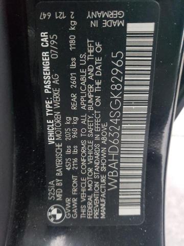 WBAHD6324SGK82965 - 1995 BMW 525 I AUTOMATIC BLACK photo 12