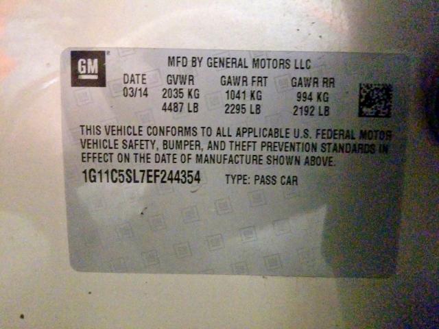 1G11C5SL7EF244354 - 2014 CHEVROLET MALIBU 1LT  照片 10