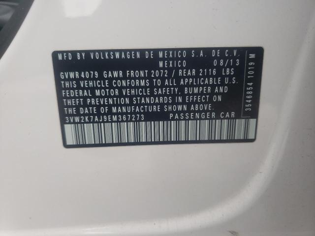 3VW2K7AJ9EM367273 - 2014 VOLKSWAGEN JETTA BASE 白色 照片 12