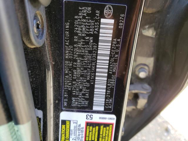 4T1K61AK8LU362387 - 2020 TOYOTA CAMRY XSE BLACK photo 14