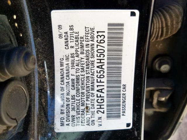 2HGFA1F65AH507631 - 2010 HONDA CIVIC LX-S  foto 10