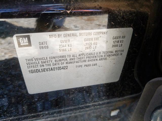 1G6DL5EV3A0105422 - 2010 CADILLAC CTS PERFORMANCE COLLECTION  фото 10