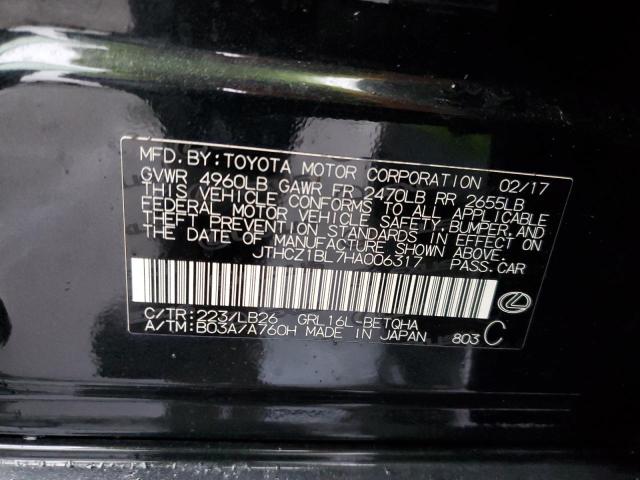 JTHCZ1BL7HA006317 - 2017 LEXUS GS 350 BASE BLACK photo 12