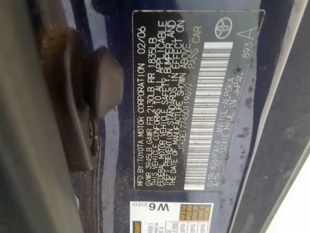 JTKDE177460119697 - 2006 TOYOTA SCION TC  ფოტო 10