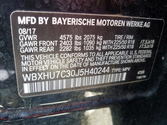 WBXHU7C30J5H40244 - 2018 BMW X1 SDRIVE28I  фото 10