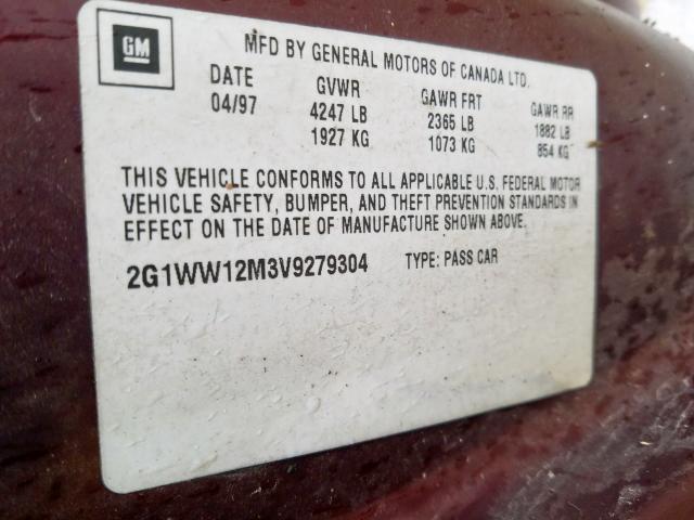 2G1WW12M3V9279304 - 1997 CHEVROLET MONTE CARLO LS  ფოტო 10