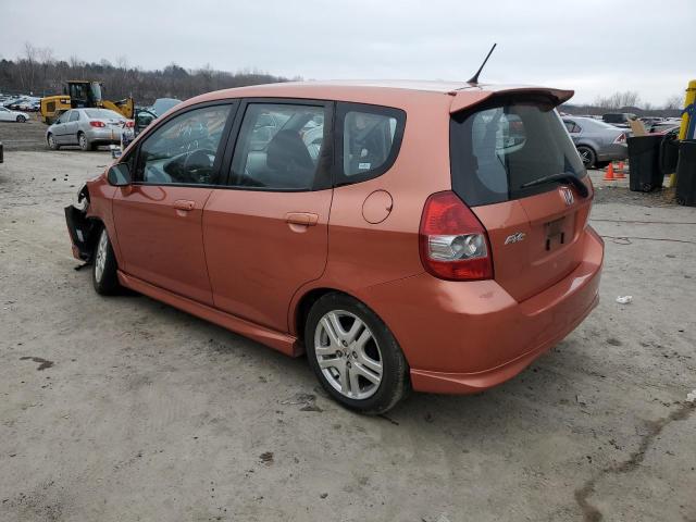 JHMGD38617S038220 - 2007 HONDA FIT S ORANGE photo 2