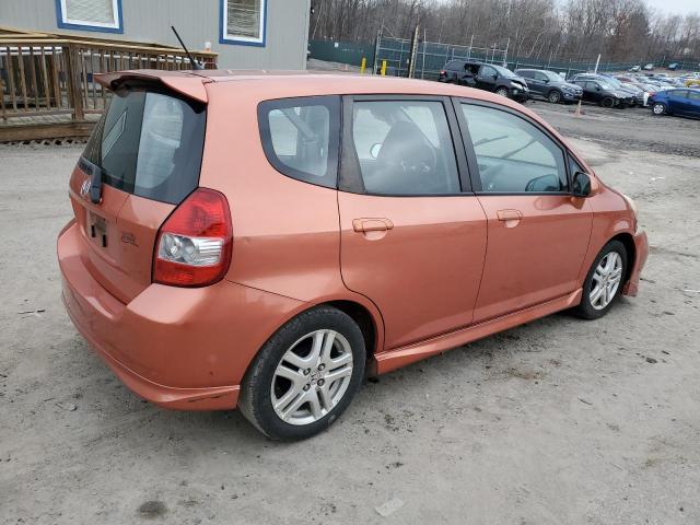 JHMGD38617S038220 - 2007 HONDA FIT S ORANGE photo 3