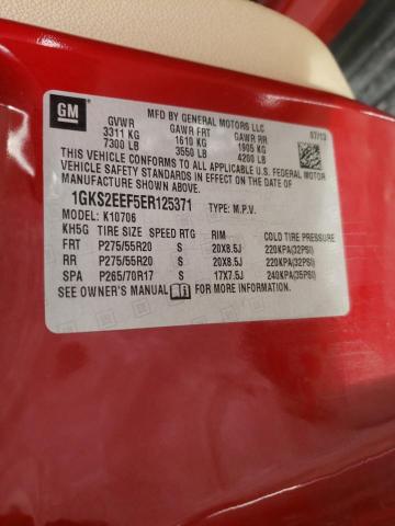 1GKS2EEF5ER125371 - 2014 GMC YUKON DENALI RED photo 14