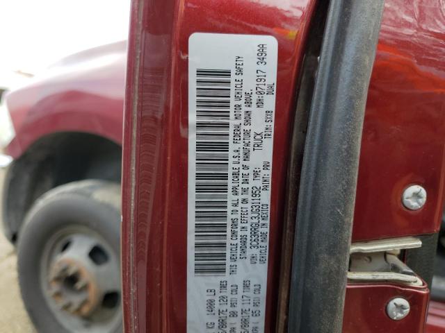 3C63RRGL3JG311952 - 2018 RAM 3500 ST MAROON photo 10