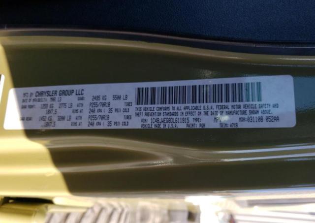 1C4BJWEG8DL611915 - 2013 JEEP WRANGLER U SAHARA GREEN photo 12