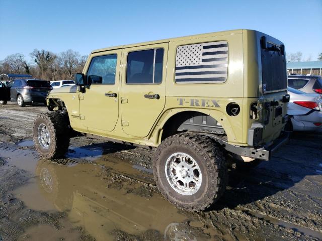 1C4BJWEG8DL611915 - 2013 JEEP WRANGLER U SAHARA GREEN photo 2