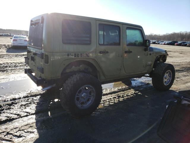 1C4BJWEG8DL611915 - 2013 JEEP WRANGLER U SAHARA GREEN photo 3