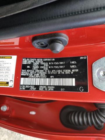 JTEMU5JRXP6102652 - 2023 TOYOTA 4RUNNER SE RED photo 13