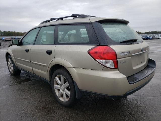 4S4BP61CX87303267 - 2008 SUBARU OUTBACK 2.5I BEIGE photo 2