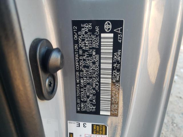 JTKJF5C77D3048388 - 2013 TOYOTA SCION TC 灰色 照片 12