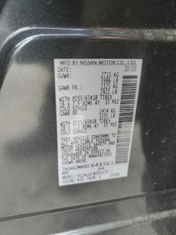 5N1AR2MN0EC644563 - 2014 NISSAN PATHFINDER S GRAY photo 14