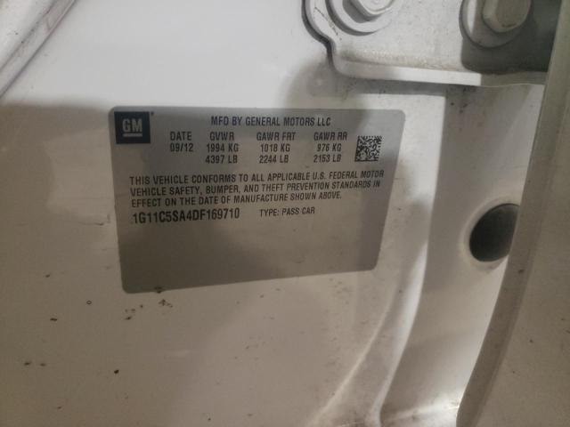 1G11C5SA4DF169710 - 2013 CHEVROLET MALIBU 1LT WHITE photo 12