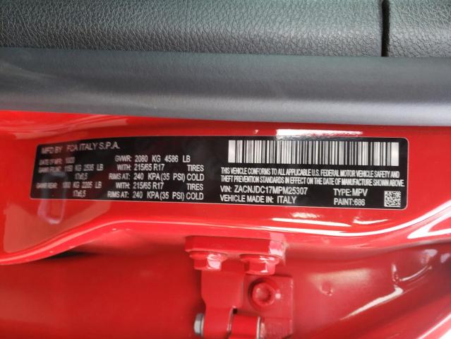 ZACNJDC17MPM25307 - 2021 JEEP RENEGADE T RED photo 13