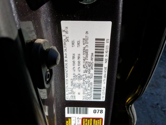 3TMAZ5CN2GM021809 - 2016 TOYOTA TACOMA DOUBLE CAB  照片 10