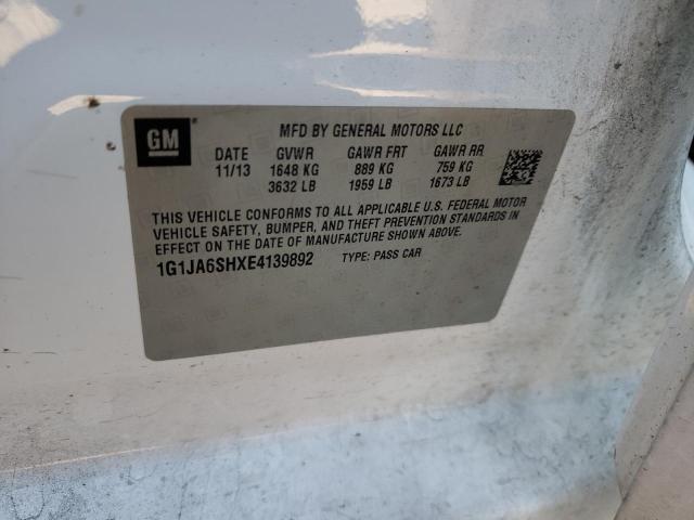 1G1JA6SHXE4139892 - 2014 CHEVROLET SONIC LS 白色 照片 12