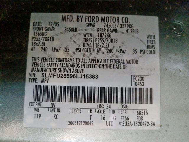 5LMFU28596LJ15383 - 2006 LINCOLN NAVIGATOR  照片 10