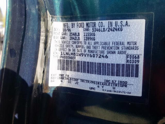 1LNLM81W9VY607246 - 1997 LINCOLN TOWN CAR EXECUTIVE  photo 10