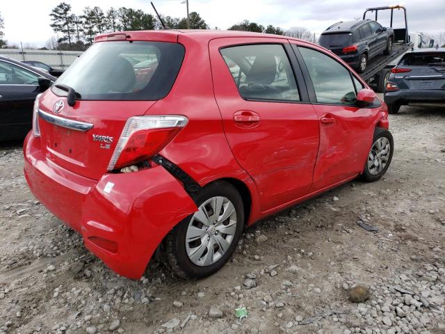 JTDKTUD32DD567725 - 2013 TOYOTA YARIS RED photo 3