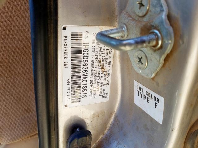 1HGCD5636VA018618 - 1997 HONDA ACCORD LX  photo 10