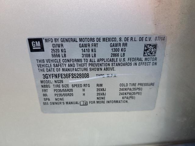 3GYFNFE36FS528008 - 2015 CADILLAC SRX PERFORMANCE COLLECTION Күміс фото 13