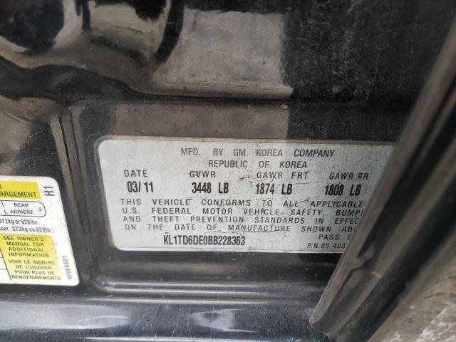 KL1TD6DE0BB228363 - 2011 CHEVROLET AVEO LS Qara foto 10