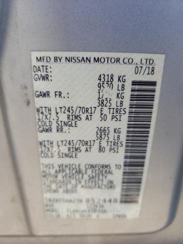 5BZBF0AA2JN852448 - 2018 NISSAN NV 3500 S SILVER photo 13