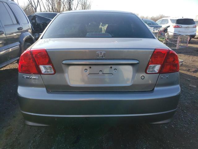 2HGES15585H560136 - 2005 HONDA CIVIC LX GRAY photo 6