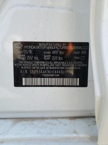 5NPE34AF1KH744431 - 2019 HYUNDAI SONATA LIMITED WHITE photo 12