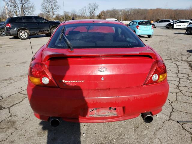 KMHHM65D84U136523 - 2004 HYUNDAI TIBURON RED photo 6