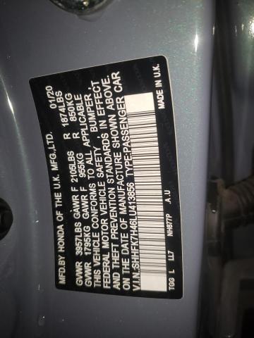 SHHFK7H46LU413856 - 2020 HONDA CIVIC SPORT 石墨色 照片 12