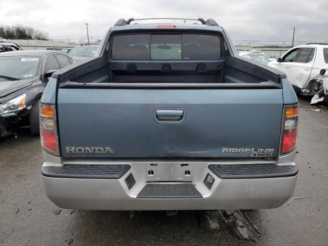 2HJYK16347H533443 - 2007 HONDA RIDGELINE RTX BLUE photo 6