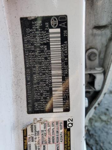 2T1KR32E46C556240 - 2006 TOYOTA COROLLA MA XR WHITE photo 12