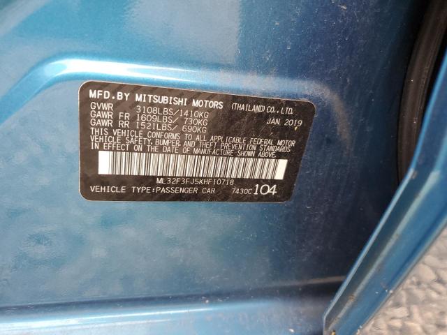 ML32F3FJ5KHF10718 - 2019 MITSUBISHI MIRAGE G4 ES ლურჯი ფოტო 12